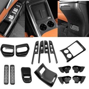 適用: シャオペン/小鵬汽車/XPENG G9 2022 2023 2024 ABS カーボンファイバー インテリア アクセサリー ウインドウ ガラス リフト スイッチ パネル ギア シフト エアコン 7点セット SR-AA-3924 Interior parts for cars