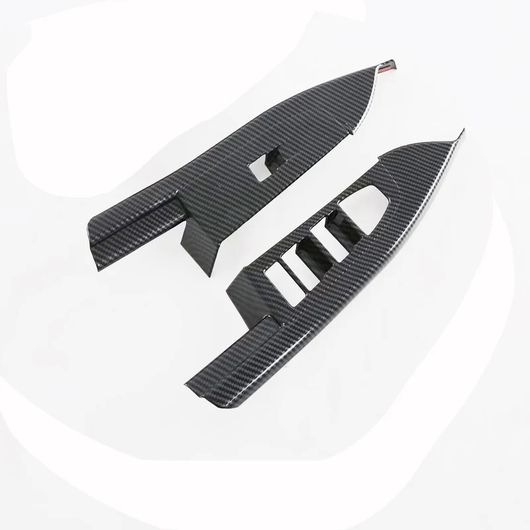 2ピース カーボンファイバー ウインドウ スイッチ パネル ガラス リフト コントロール カバー トリム 適用: BMW 5シリーズ G60 2024 2025 フロント ドア アクセサリー SR-AA-4021 Interior parts for cars