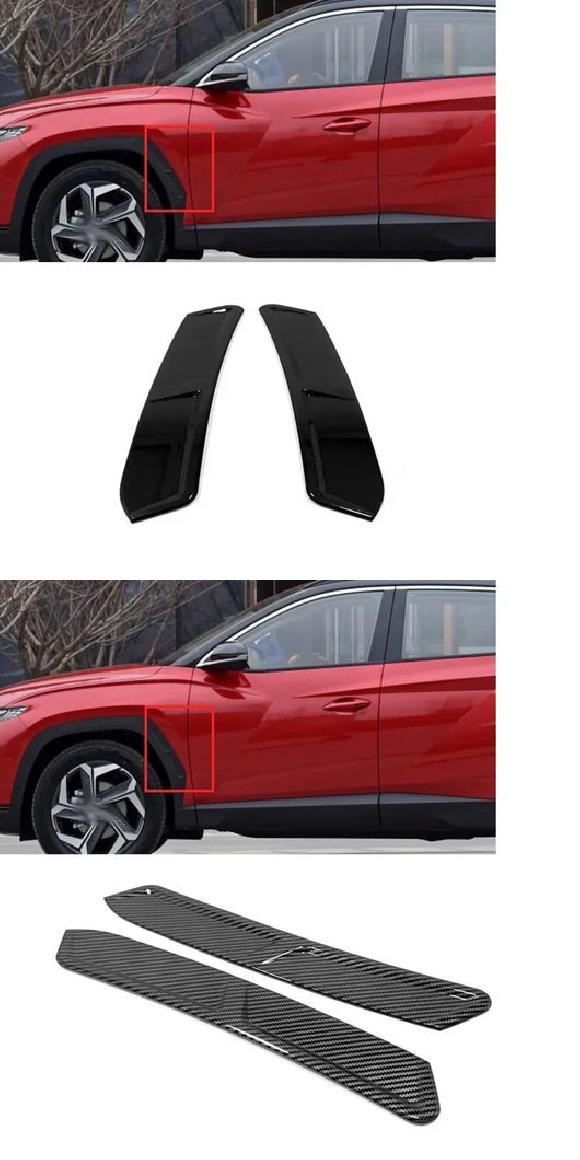 適用: ヒュンダイ/現代/HYUNDAI ツーソン NX4 2021-2023 2024 カーボンファイバー フロント リア ホイール アイブロー トリム フロント ブラック・フロント カーボンファイバー SR-AA-4086 Exterior parts for cars