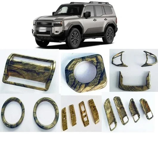 左ハンドル用 右ハンドル用 適用: トヨタ ランドクルーザー 250 プラド LC250 2024 2025 イエロー ウッド ウインドウ スイッチ エア コンディション AC 15 ピース 右ハンドル用 SR-AA-0392 Interior parts for cars