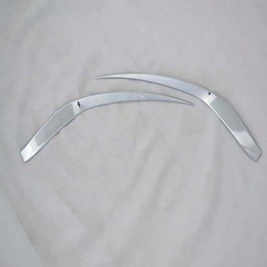 適用: 三菱 アウトランダー 2013 2014 2015 クローム アイブロー ヘッドライト ストリップ 装飾 カバー..