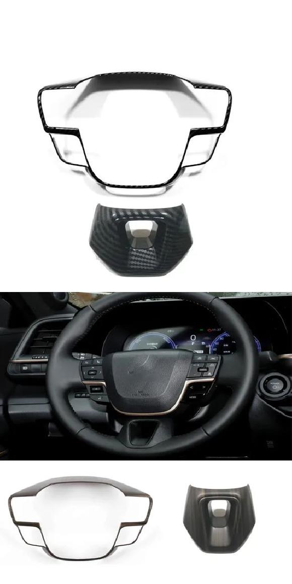 適用: トヨタ CHR C-HR 2024 2025 ABS カーボンファイバー ステアリング ホイール カバー フレーム トリム ステッカー スタイリング ピーチ ウッド A B・カーボンファイバー A B SR-AA-0616 Interior parts for cars