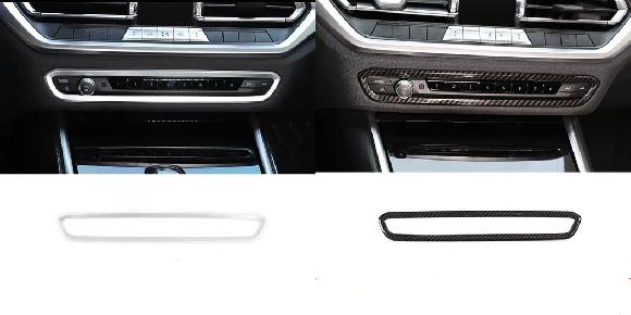 パネル センター コントロール ボリューム ボタン フレーム カバー 適用: BMW 3シリーズ G20 G28 325i 330D 335 2019-2021 トリム ABS シルバー・カーボン調 SR-BB-7550 Interior parts for cars