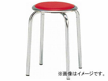 トラスコ中山/TRUSCO 丸イス メッキ仕上げ脚 φ320×H445 レッド TM24MR(3526909) JAN：4989999824704 Round chair plated finish leg red