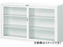 トラスコ中山/TRUSCO スタンダード書庫(D400) ガラス引違 1500XH880 W色 W305G(4627512) Standard Library Glass Moving Color