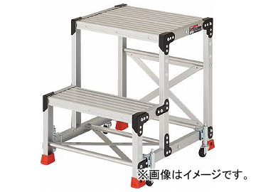 トラスコ中山 踏台2段 スプリングキャスター1A TSF-257SC1A(7708874) Play stage spring caster