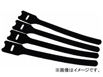 トラスコ中山 マジックバンド 耐候性 ストラップ 20cm 黒 MKSW-2520-BK(8188182) 入数：1袋(4本) Magic band weather resistance strap black