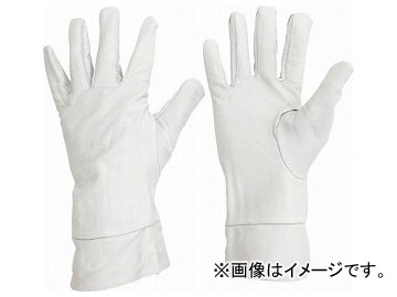 ミドリ安全 牛表革手袋 袖長タイプ MT-14 キリン型-白 MT-14-KIRINGATA-W(8192541) Beef table leather gloves sleeve long type White