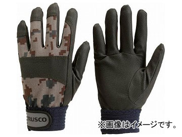 トラスコ中山 PU迷彩手袋 ダークグリーン LL TPU-CMG-LL(7879695) camouflage gloves dark green