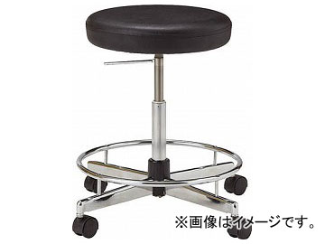 トラスコ中山 導電作業チェア 背もたれなし 黒 ECC-1-BK 8183822 Conductive work chair black without lining