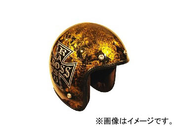 2輪 72JAM JET HELMET ジェットヘルメット JAM CUSTOM PAINTING RASH CROSS GD JCP-13 JAN：4562286790250