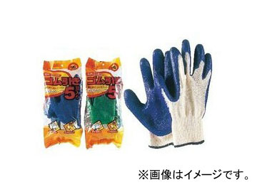 おたふく手袋 ゴム引手袋 5双組 品番：340 ブルー 入数：5組 JAN：4542365140145 Rubber pull bag twin groups