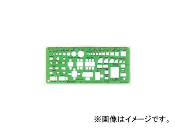 シンワ測定 テンプレート[各種記号] TD-2 家具記号定規(小) 1/100 66008 JAN：4960910660083 Template Various symbols furniture symbol ruler small