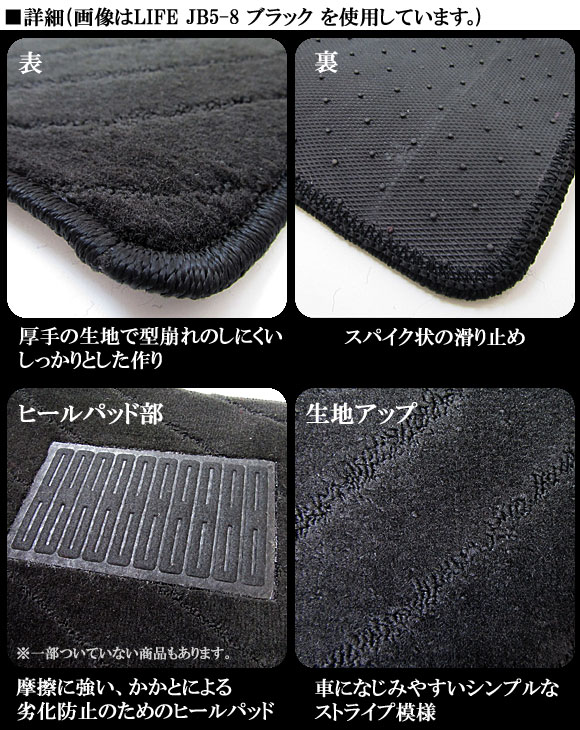 フロアマット ホンダ オデッセイ RA6,RA7,RA8,RA9 1999年～2003年 ブラック APMAT067BLACK 入数：1セット(5ピース) floor