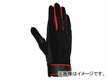 2輪 山城/YAMASHIRO JUQUE メッシュ＆パンチングレザーグローブ GJ-028 BLACK/RED サイズ:M,L,XL