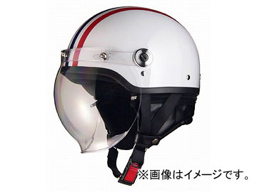 リード工業 CROSS ハーフヘルメット ホワイト×レッド/ブルー フリーサイズ(57～60cm未満) CR-760 2輪 Half helmet