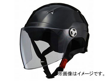2輪 リード工業 SERIO ハーフヘルメット ブラック フリーサイズ(57～60cm未満) 開閉シールド付き RE-40 Half helmet