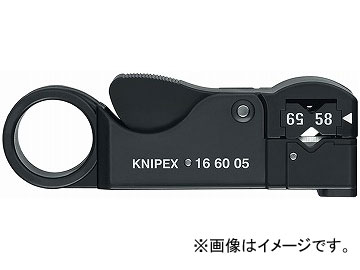 クニペックス/KNIPEX 同軸ケーブル用ストリッパー RG58/59/62用 品番：1660-05 JAN：4003773044888 Coaxial cable stripper