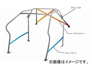 オクヤマ ロールバー 736 733 0 スチール(ジョイント) ダッシュボード逃げ 10P No.20 2名 BMW E46 M3 BL32 サンルーフ車 2ドア Roll bar