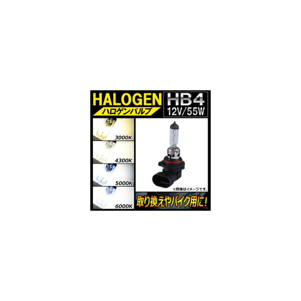 AP ハロゲンバルブ HB4 12V 55W 片側だけの取り換えやバイク用に！ 選べる4ケルビン AP-LL111-1 Halogen valve