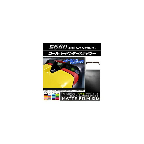 ロールバーアンダーステッカー ホンダ S660 JW5 2015年04月～ マット調 色グループ1 AP-CFMT1983 入数：1セット(2枚) Rollbar under sticker