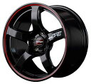 MID RMPレーシング R50 ホイール ブラック/リムレッドライン 17インチ×7J 48 5H114 国産車 入数：1台分(4本) wheel