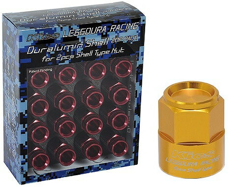 協永産業/KYO-EI Kics レデューラレーシング シェルタイプナット用 アルミシェル RL53 ゴールド ローレットタイプ用 入数：1セット(20個) SLRNA2