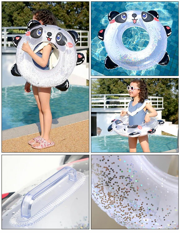子ども用浮き輪 60サイズ PVC製 パンダ型 ハンドル付き AP-UJ0939-60 child float 2