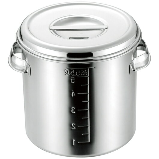 AG 18-8 深型キッチンポット 24cm 目盛付 取手付き (007686-008) Deep kitchen pot