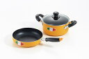 アンナ ロッシ IH対応アルミ両手鍋＆フライパンセット 18cm＆20cm AR-195R compatible aluminum double handed pot and frying pan set