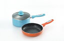 マリ クレール カラーズアルミ片手鍋＆フライパン 18cm＆20cm MC-076R Colors Aluminum One Hand Pot Frying Pan