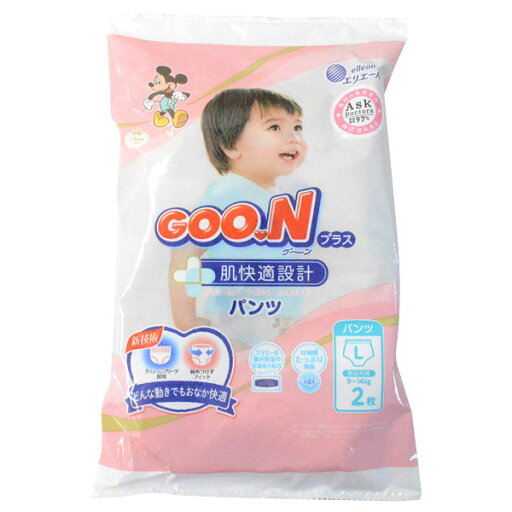 グーンプラス 肌快適設計 パンツ Lサイズ 9〜14kg 男女共用 どんな動きでもおなか快適 入数:1パック(2枚入) Pants designed for skin comfort グーンプラス 肌快適設計 パンツ Lサイズ 9〜14kg 男女共用 どんな動きでもおなか快適 入数:1パック(2枚入) Pants designed for skin comfort