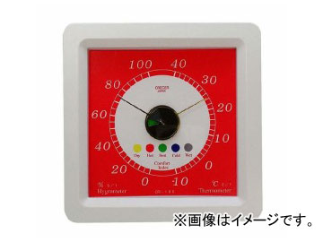 クレセル/CRECER 快適計付温湿度計 レッド CR-185R JAN：4955286806531 Modified temperature and hygrometer Red