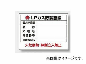 ユニット/UNIT 高圧ガス標識 LPガス貯蔵施設 品番：827-62 High pressure gas sign storage facility