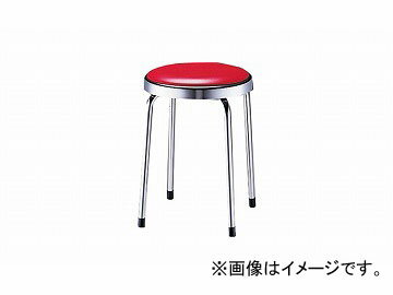 ナイキ/NAIKI 丸イス 座回転式 レッド E110-RE 450×450×460mm Round chair