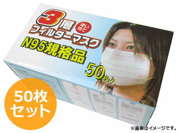 マイスター/Meister 使い捨て 3層フィルターマスク N95規格品 50枚入 SK-MI-MASK-3LAYER-50-N95 JAN：4949908080621 filter