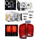 送込 特注日本光軸 ダッジ ラム P/U 02y- メッキ LED イカリング ヘッドライト & リアレッドクローム テールランプ 左右 SET ランプ ライト