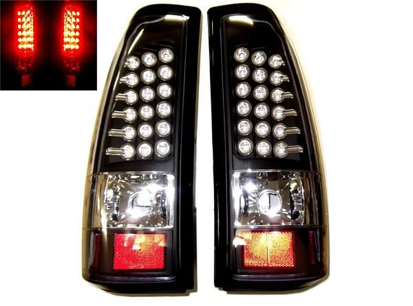 送料無料 シボレー シルバラード 03y-06y LEDブラックテールランプ