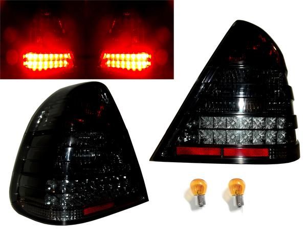 送料無料 メルセデス ベンツ Cクラス W202 LEDスモークテールランプ 左右 C200 C220 C230 C240 C280 テールライト リフレクター付 セダン用