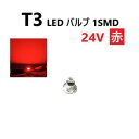 T3 LED バルブ 24V 赤 レッド SMD ウェッジ メーター エアコン パネル 灰皿 バス トラック 大型 車 専用 インテリア 定型外 送料無料