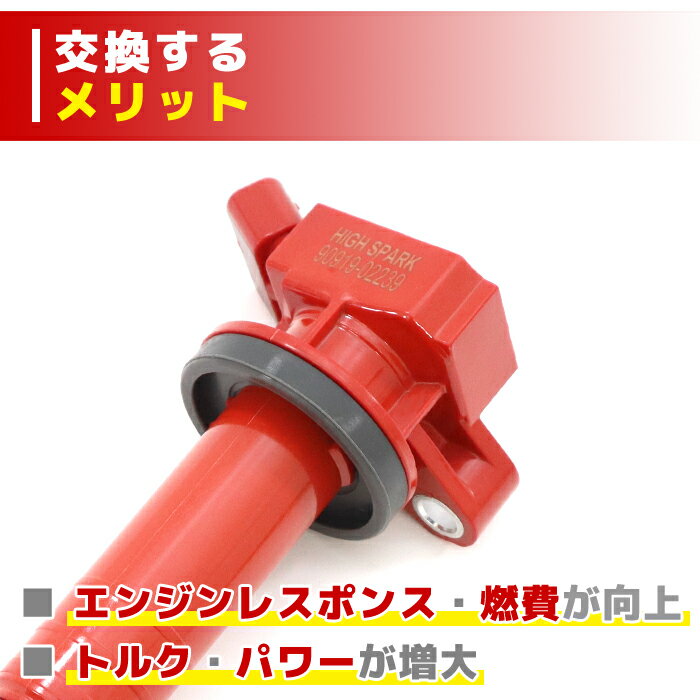 トヨタ カローラ スパシオ ZZE124N ZZE122N 強化イグニッションコイル 1本 半年保証 純正同等品 90919-02239