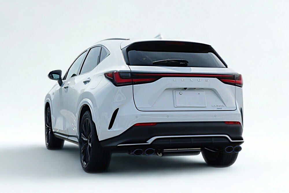 エクスアートレクサス NX350h AAZH25 4WD EXART ONEマフラー シルキーサウンド オーバル(110×70mm) 4本出し カーボンテール(2)