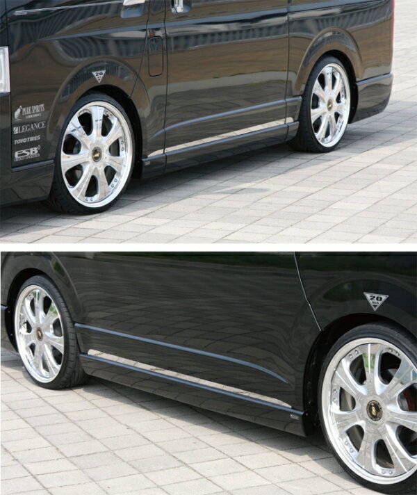 レガンスハイエース 200系 1-6型 標準ボディ 4ドア/5ドア クロームサイドモール ステンレス鏡面仕上げ