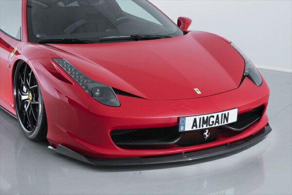 エイムゲインFERRARI 458 Itaria フロントアンダースポイラー ツヤ有りクリア/綾織