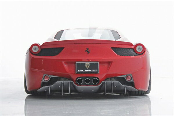 エイムゲインFERRARI 458 Itaria リアディフューザー (交換タイプ) ツヤ有りクリア/綾織
