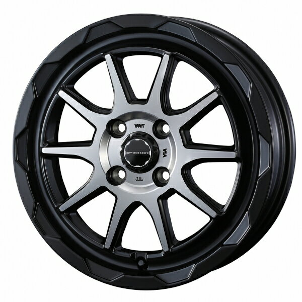ウェッズMUD VANCE 06 14インチ リム幅4.5J インセット+45 4穴 PCD100 マットブラックポリッシュ ホイール 2本セット