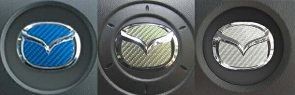 ハセプロCX-5 KE2/KEE マジカルカーボン ステアリングエンブレム マットブラック