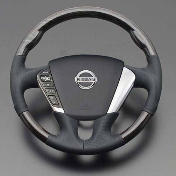 フェガーリティアナ J32 (2008/6-2014/1) ハイグレード ステアリング ガングリップ シルバーロズウッド×ブラックレザー