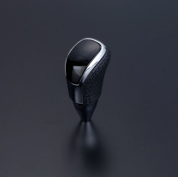 フェガーリカローラフィールダー 160系 ハイグレード Vタイプ ロングシフトノブ 黒木目ゴールド×ブラックユーロステッチ(2)