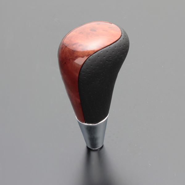 フェガーリカローラフィールダー 160系 ハイグレード ロングタイプ シフトノブ 茶木目×パンチングレザー